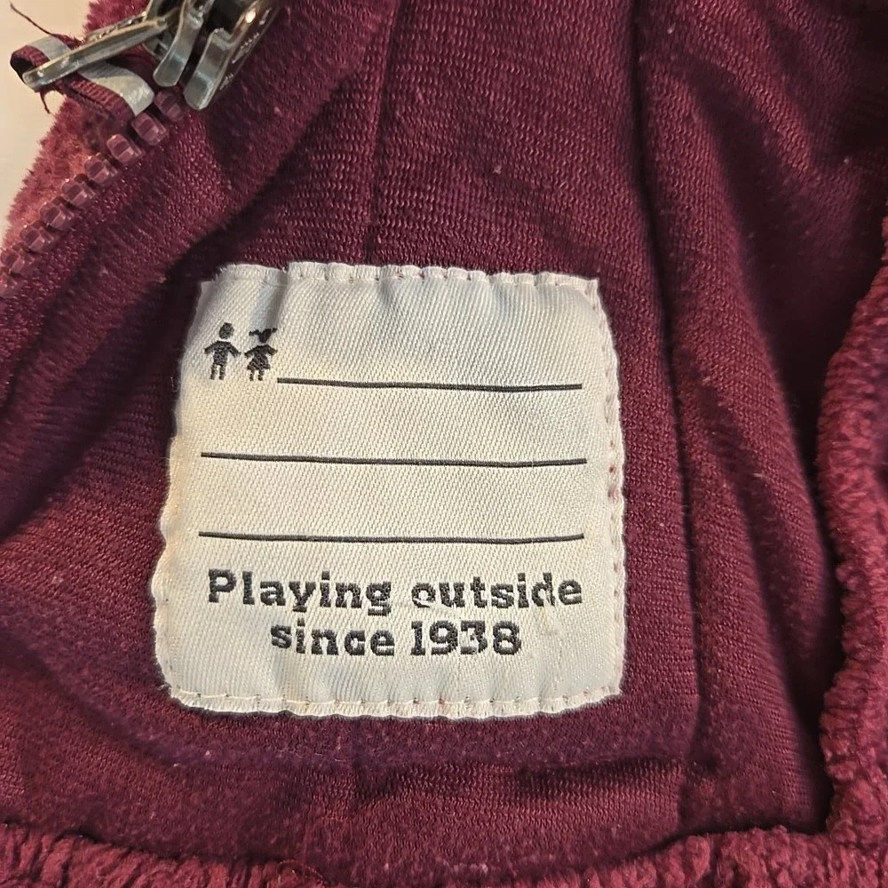 VTG Columbia Boys Girls 2T Fleece Zip Jacket Maroon Quilted Purp Full Zip Unisex